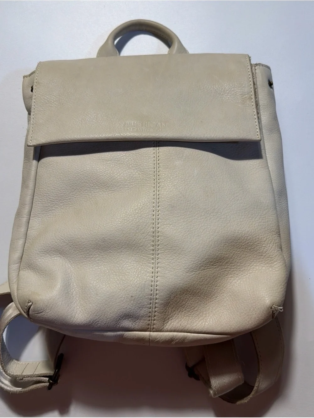 American Leather Co Liberty Small Backpack Cream Soft Leather Bag